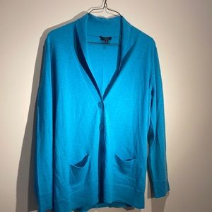 Talbots blue sweater button up